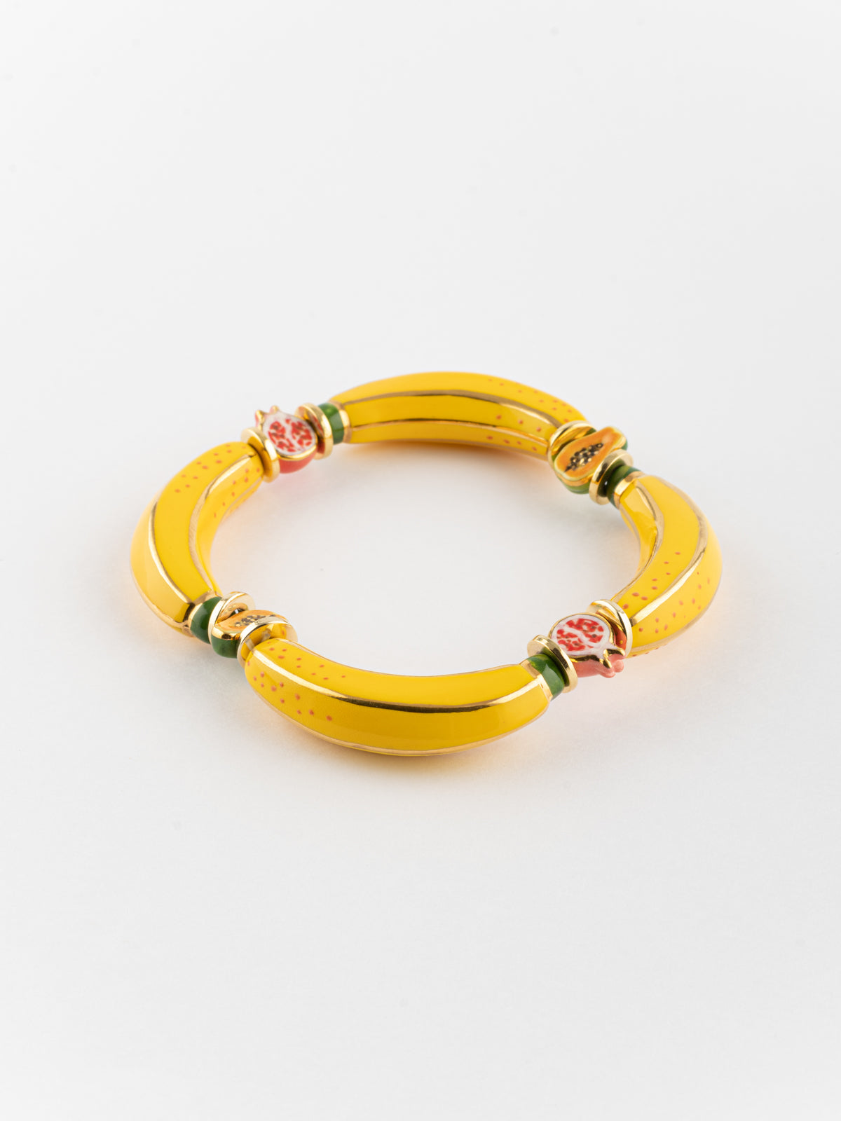 Bracelet fruits & perles bananes jaunes