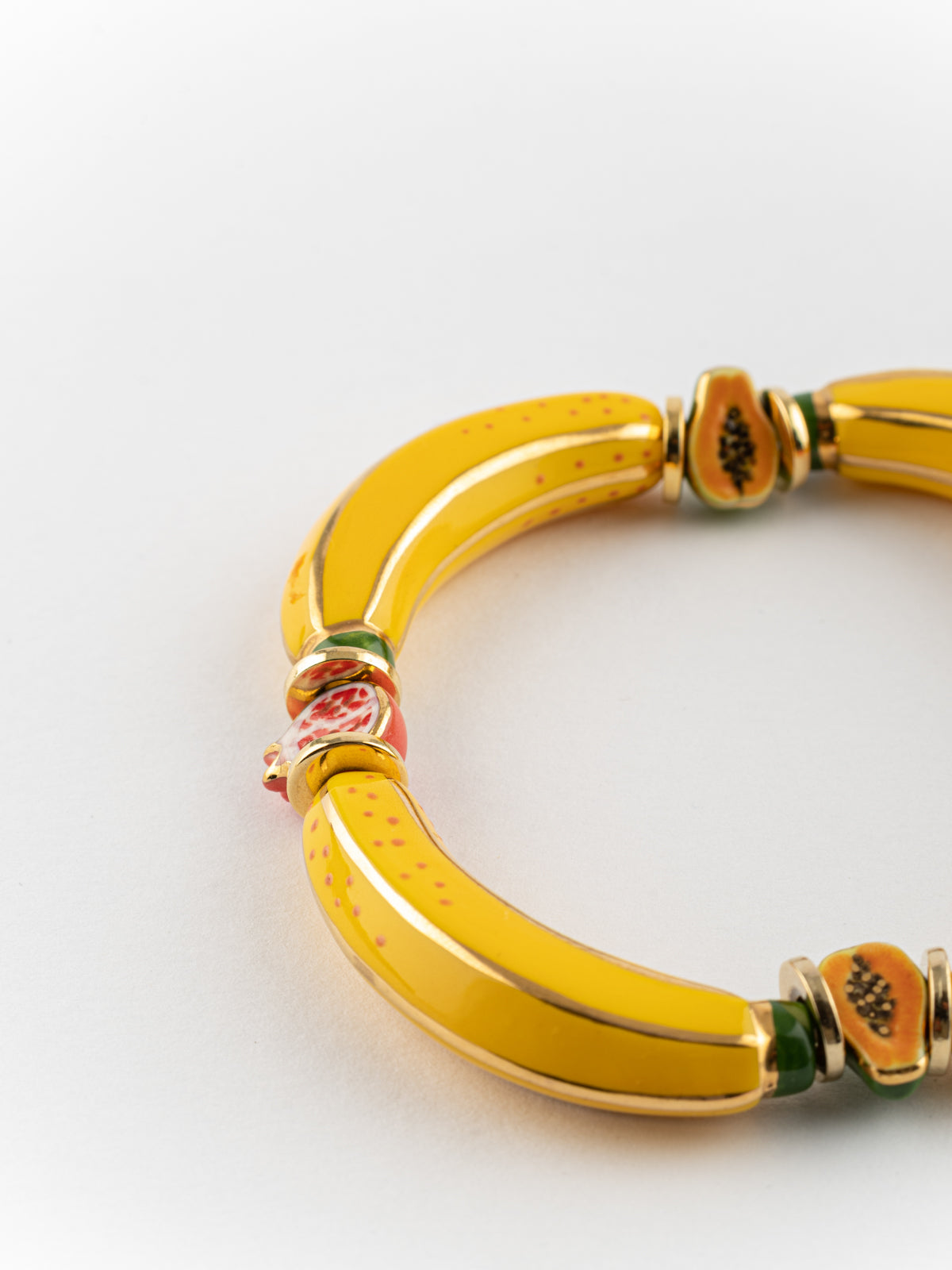 Bracelet fruits & perles bananes jaunes