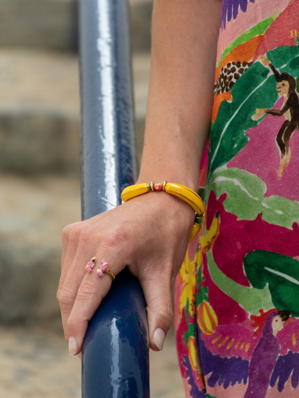 Bracelet fruits & perles bananes jaunes