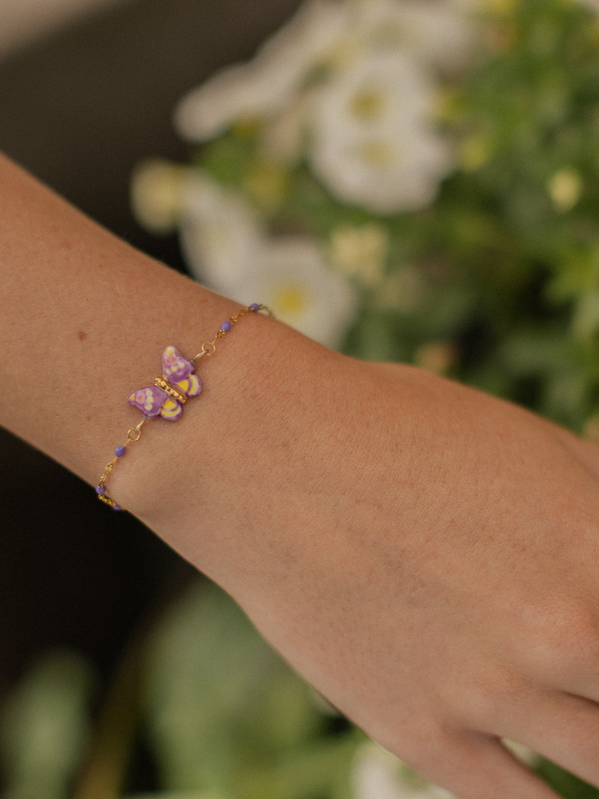 Bracelet papillon violet