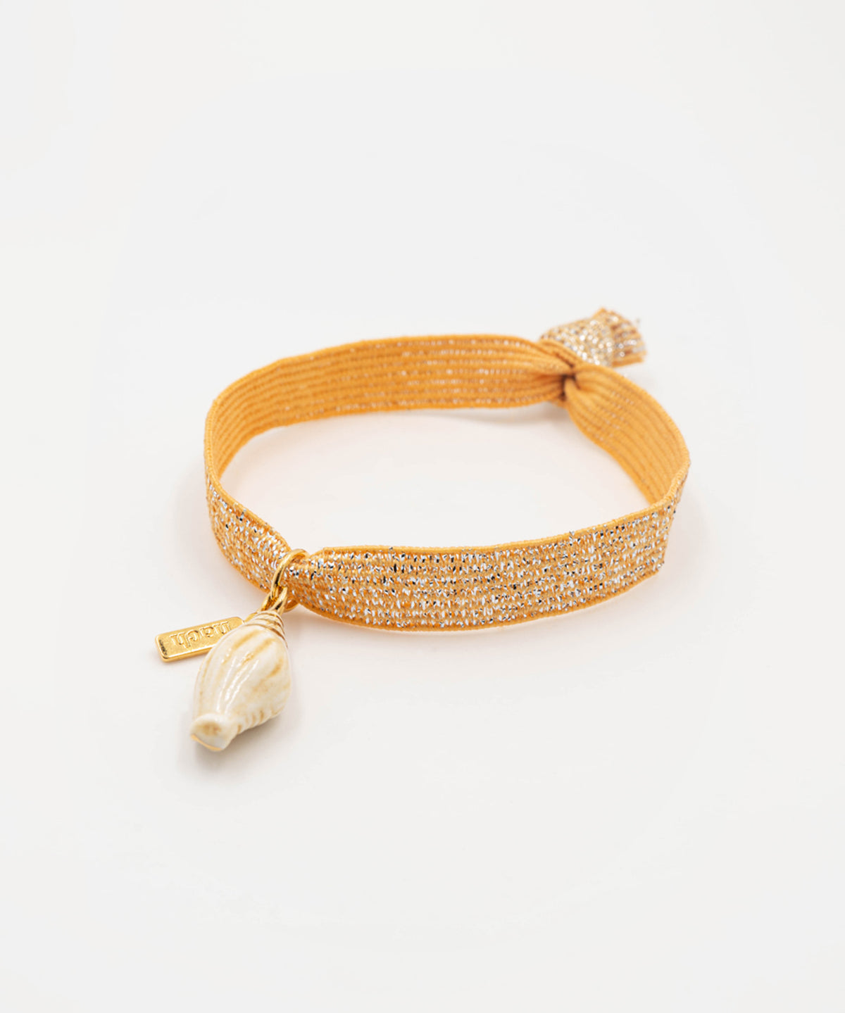 Bracelet twistband élastique doré coquillage