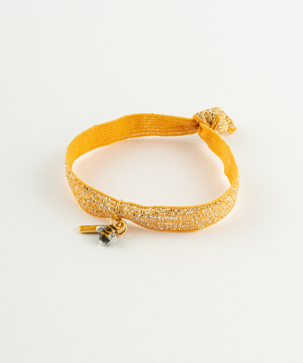 Bracelet élastique orange brillant abeille