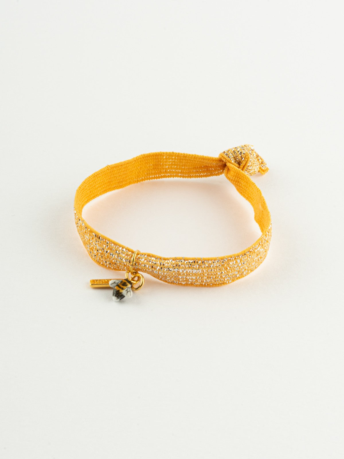 Bracelet élastique orange brillant abeille