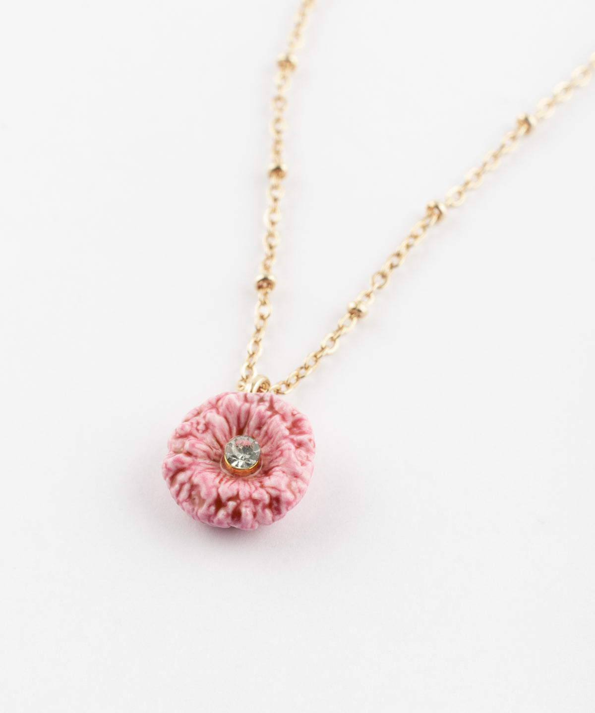 Collier chardon rose