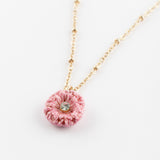 Collier chardon rose