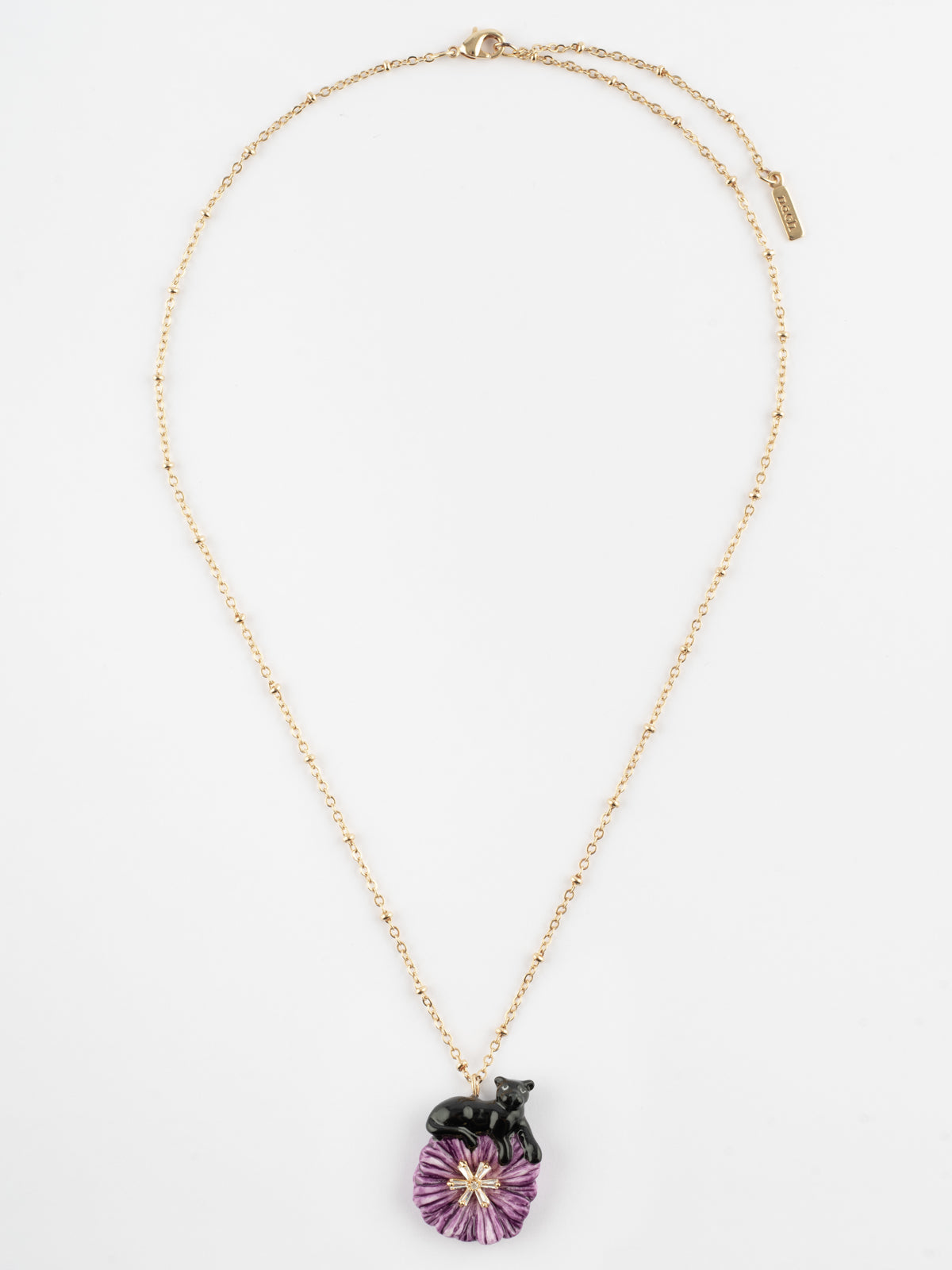 Collier chardon & panthère noire