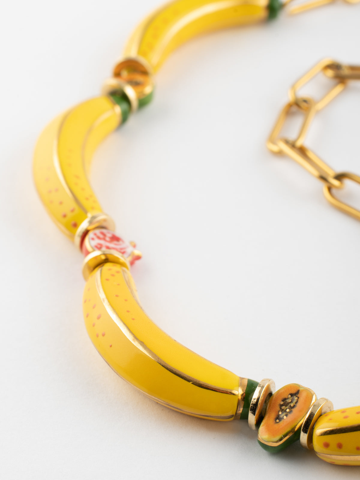 Collier fruits & perles bananes jaunes