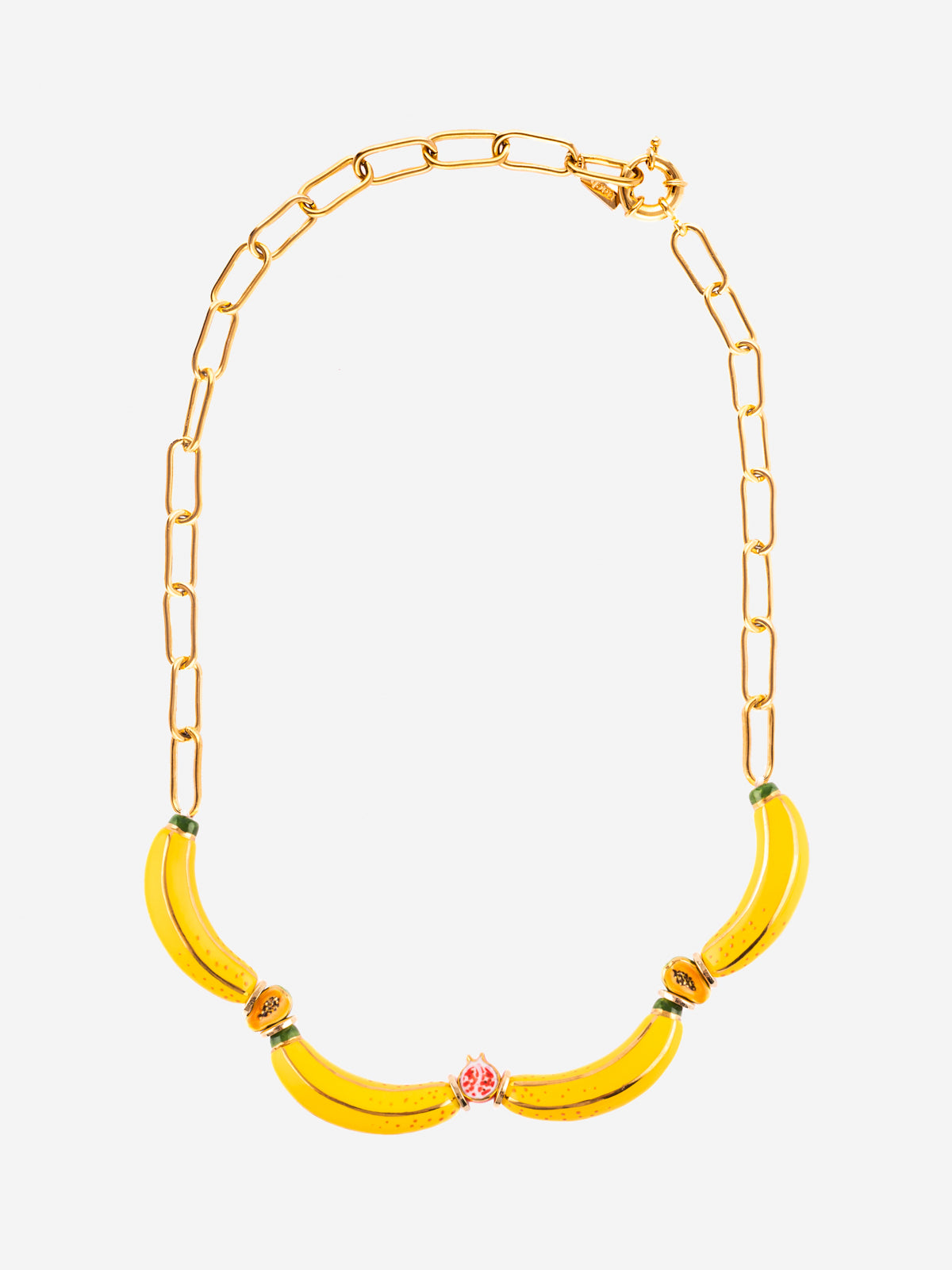 Collier fruits & perles bananes jaunes