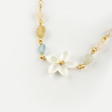 Collier jasmin et perles de morganite naturelle - Jasmin et moi