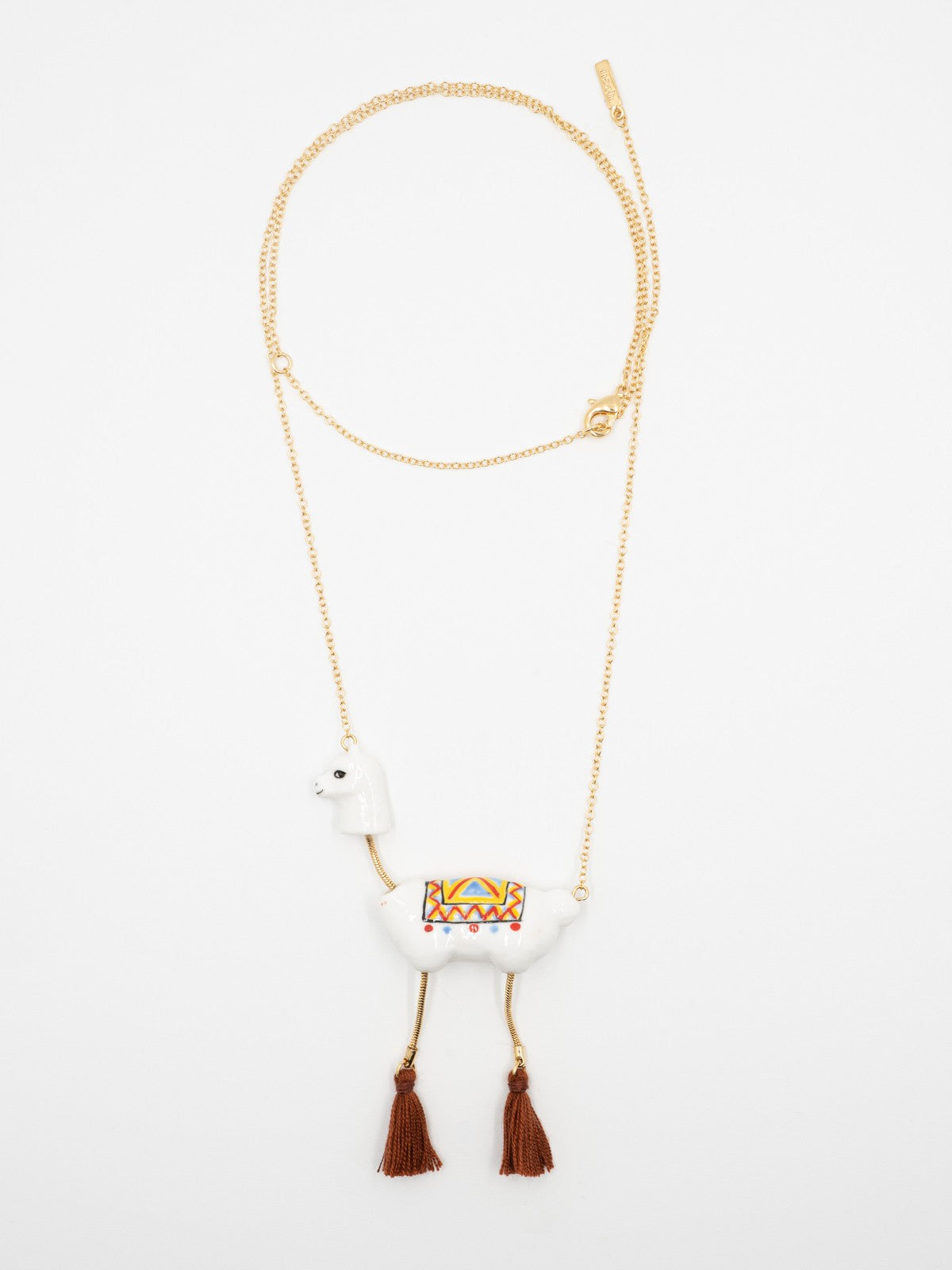 Collier lama avec pompons