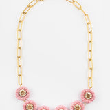 Collier multi chardons roses