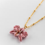 Collier orchidée rose