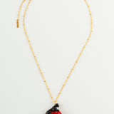 Collier panthère noire coquelicot Nach