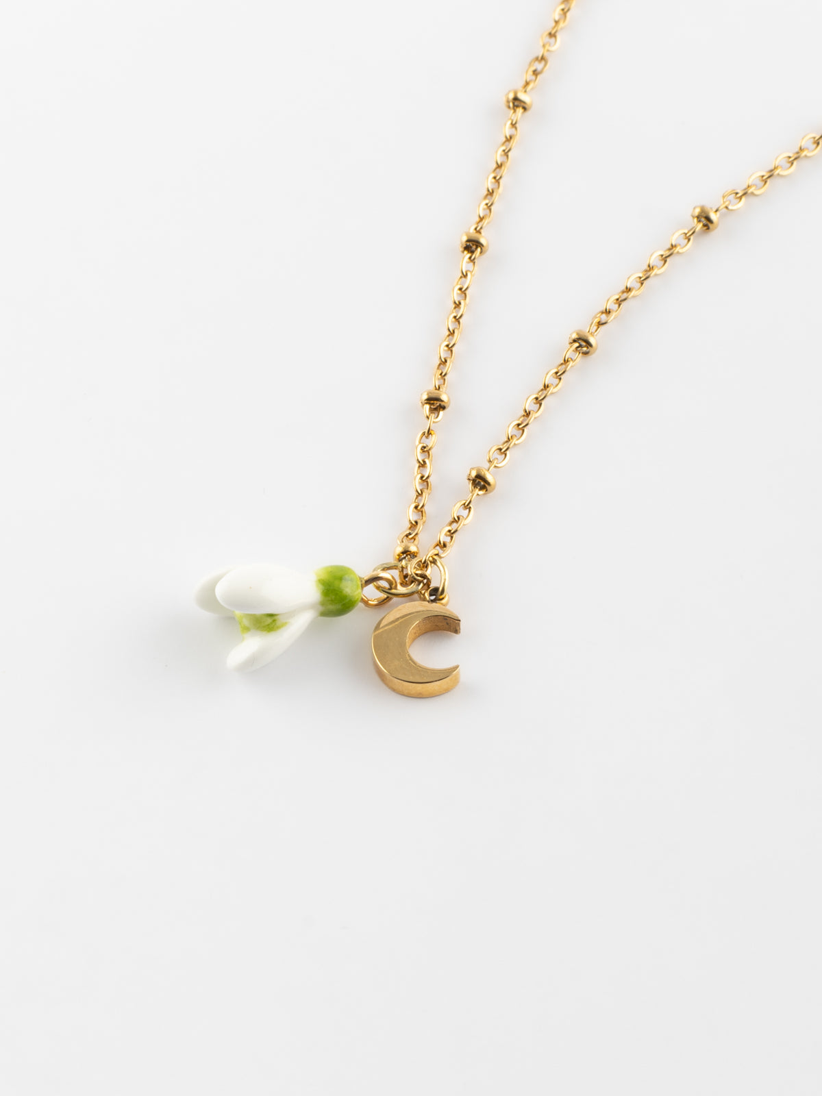 Collier perce-neige & lune - L'Etincelle