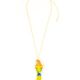 Collier perroquet jaune avec perles