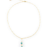 Collier plume avec pierre turquoise