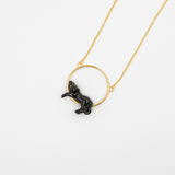 Collier leopard animal porcelain peint a la main