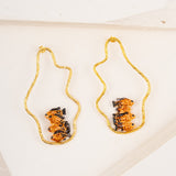 Leopard fish wave hoop earrings