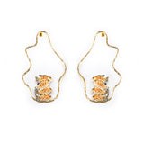 Leopard fish wave hoop earrings