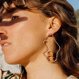 Leopard fish wave hoop earrings