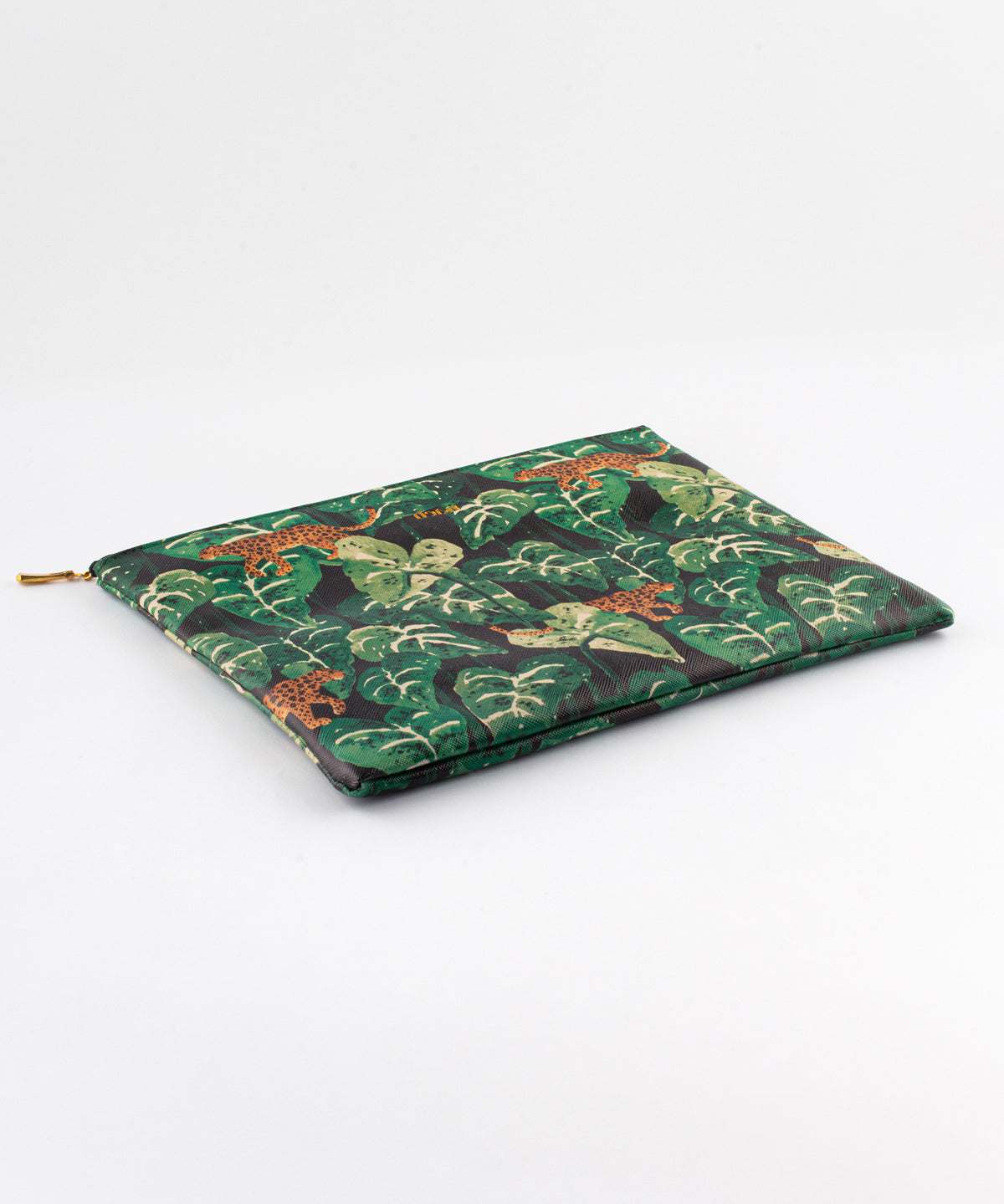 Pochette feuilles & léopard