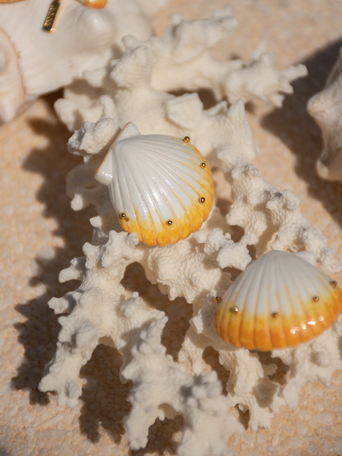 Puces d'oreilles coquillage nacré