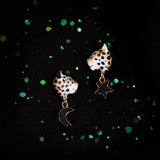 boucles d'oreilles puce leopard porcelaine peint à la main