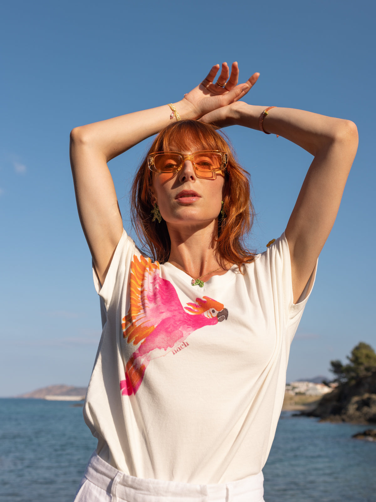 T-shirt cacatoès rose