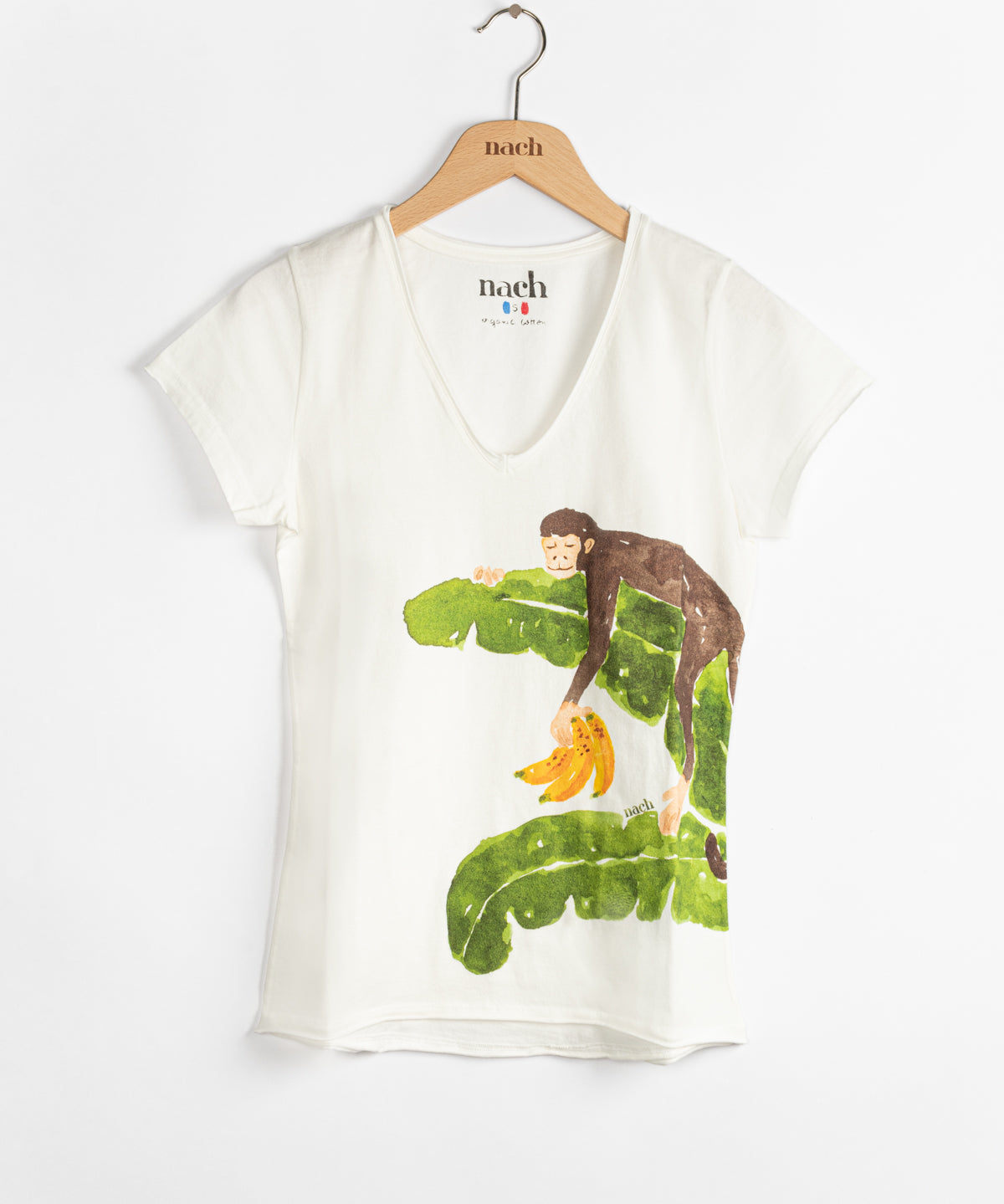 T-shirt capucin sur feuilles de bananier