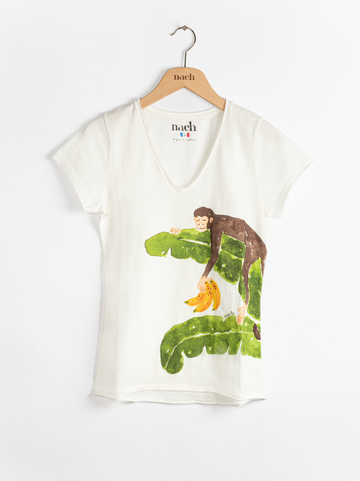 T-shirt capucin sur feuilles de bananier