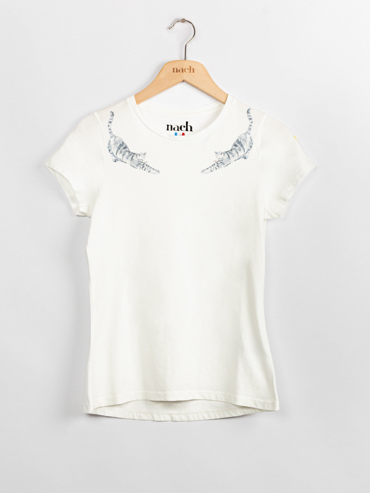 T-shirt animal chat en coton bio Nach