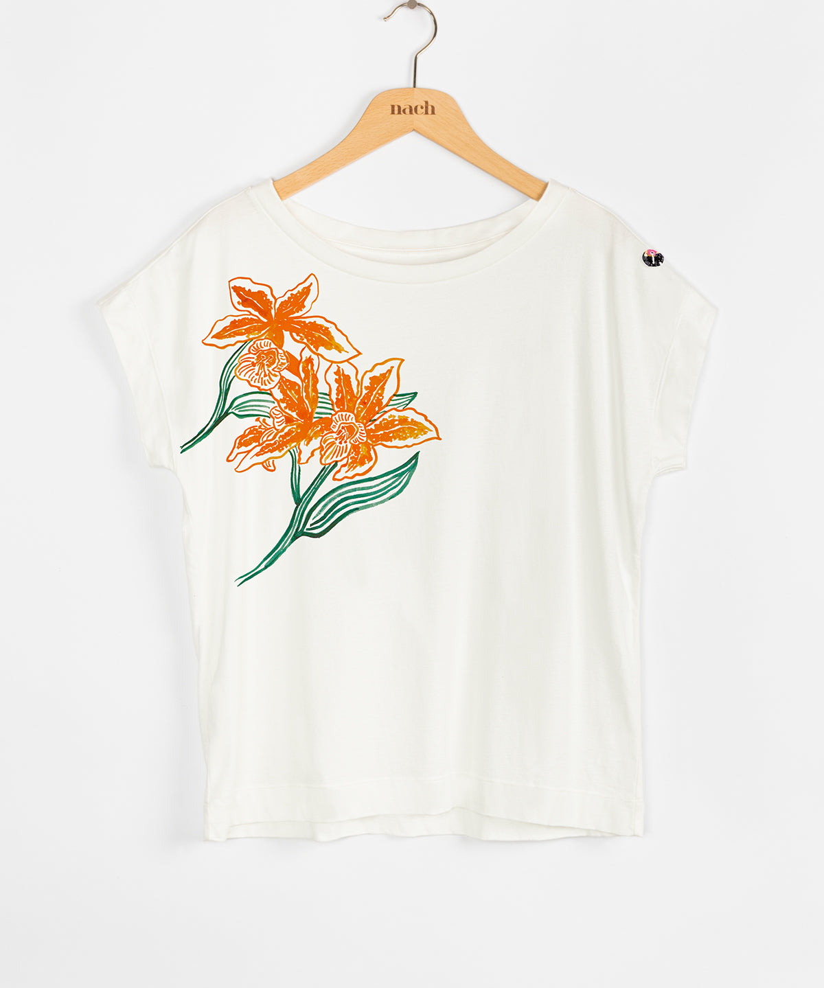 T-shirt orchidées oranges