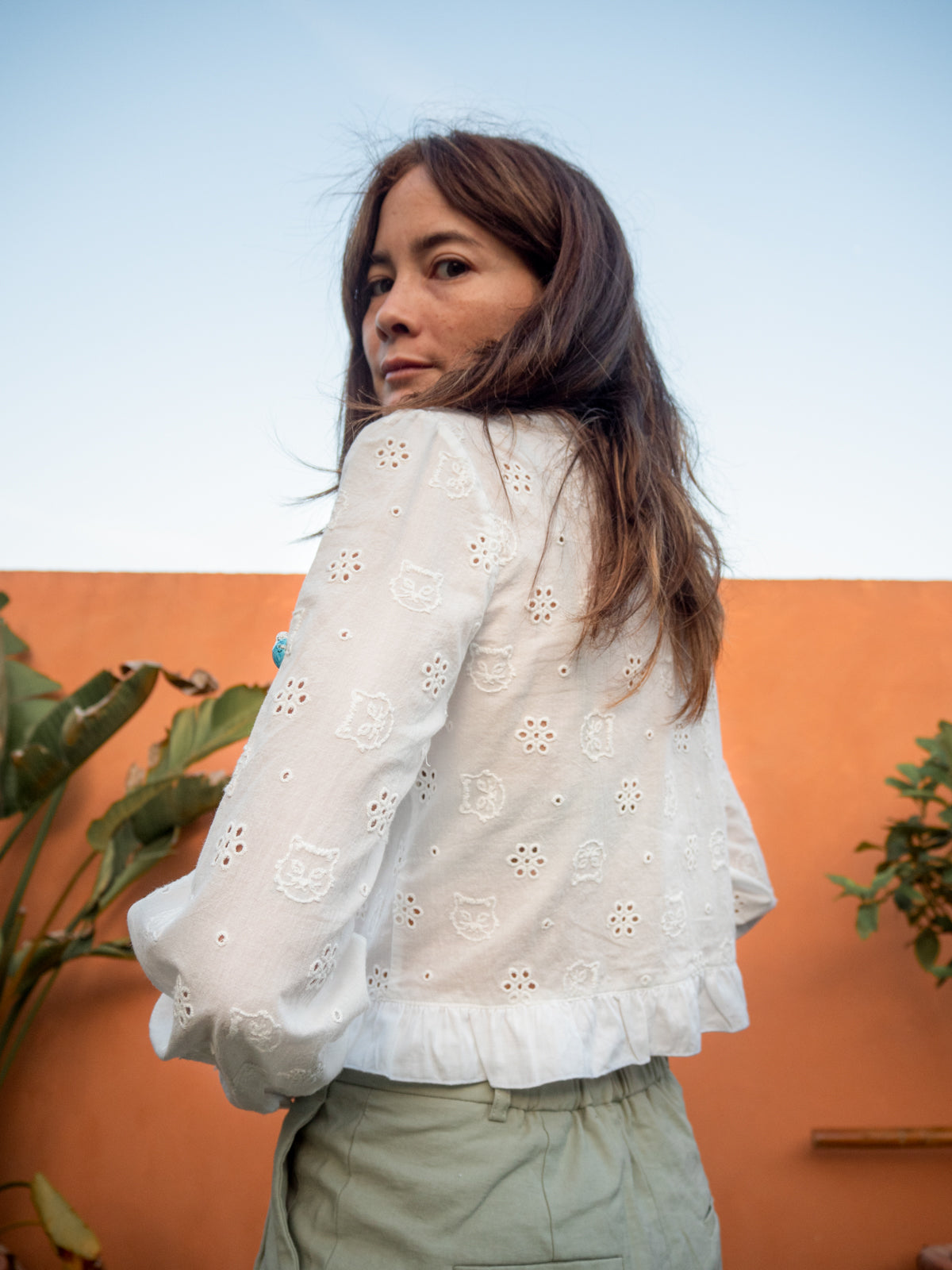 Top upcyclé broderie anglaise - Nach x Argile Studio